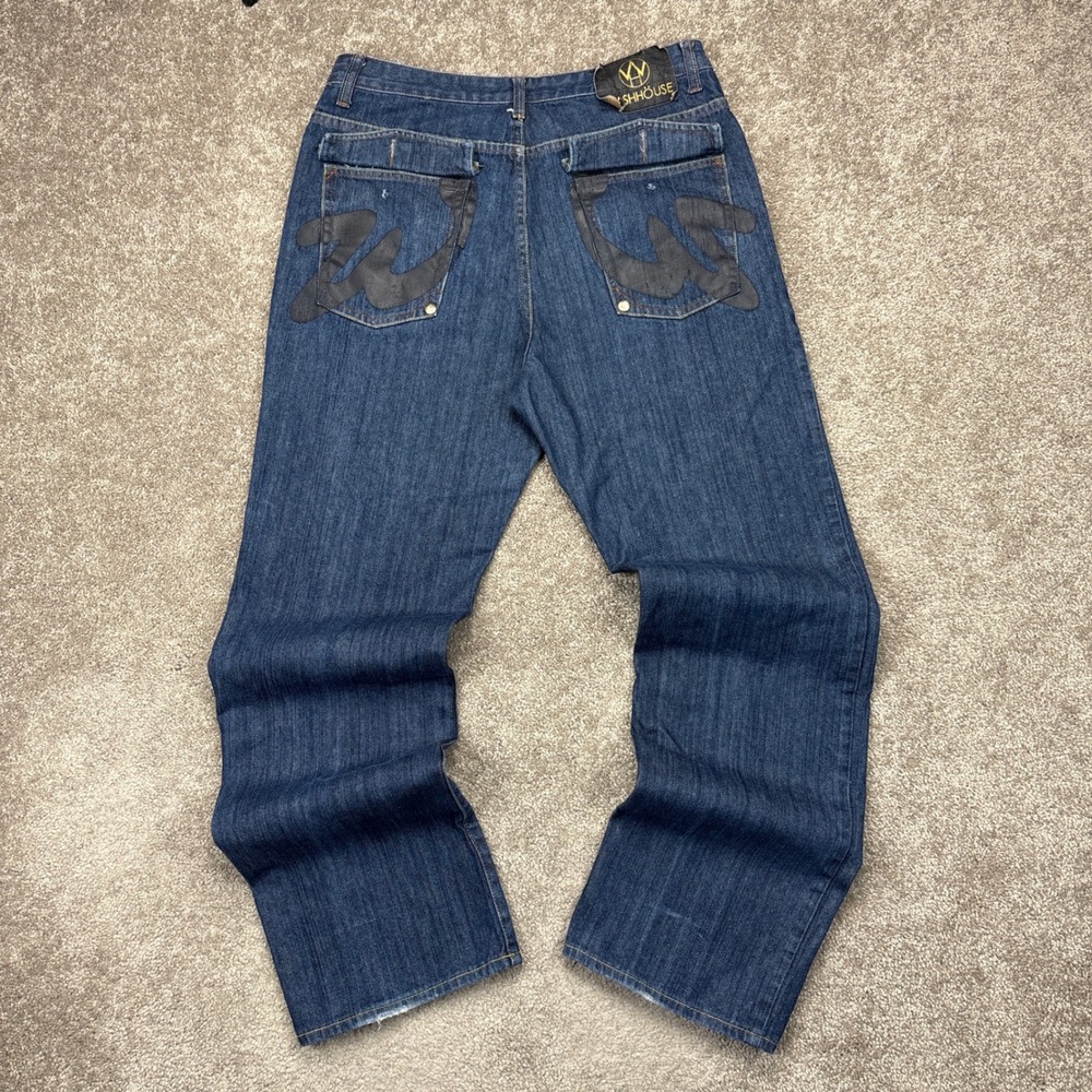 Vintage Y2K Washhouse Baggy Jeans Hip Hop Grunge Skater Size 36 (Fits 34)